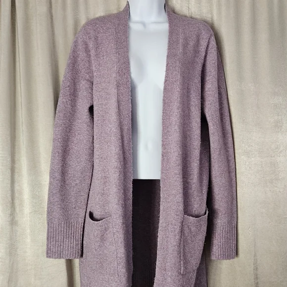 J Crew purple heathered tweed boucle cardigan sweater Womens Small - Picture 5 of 6